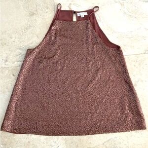 Women’s Bronze Sequined Cami Halter Top Size Medium